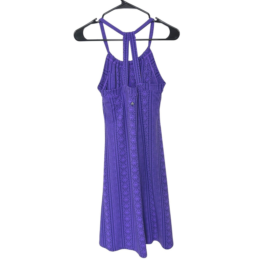 Prana Dress Womens S Purple Quinn Geometric tribal Print Strappy Active hiking - Picture 2 of 8